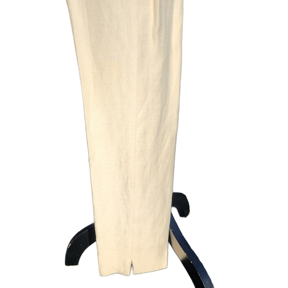 Dana Buchman. Vintage, Cream Silk & Linen Blend pants. Size: 4 - Picture 5 of 11